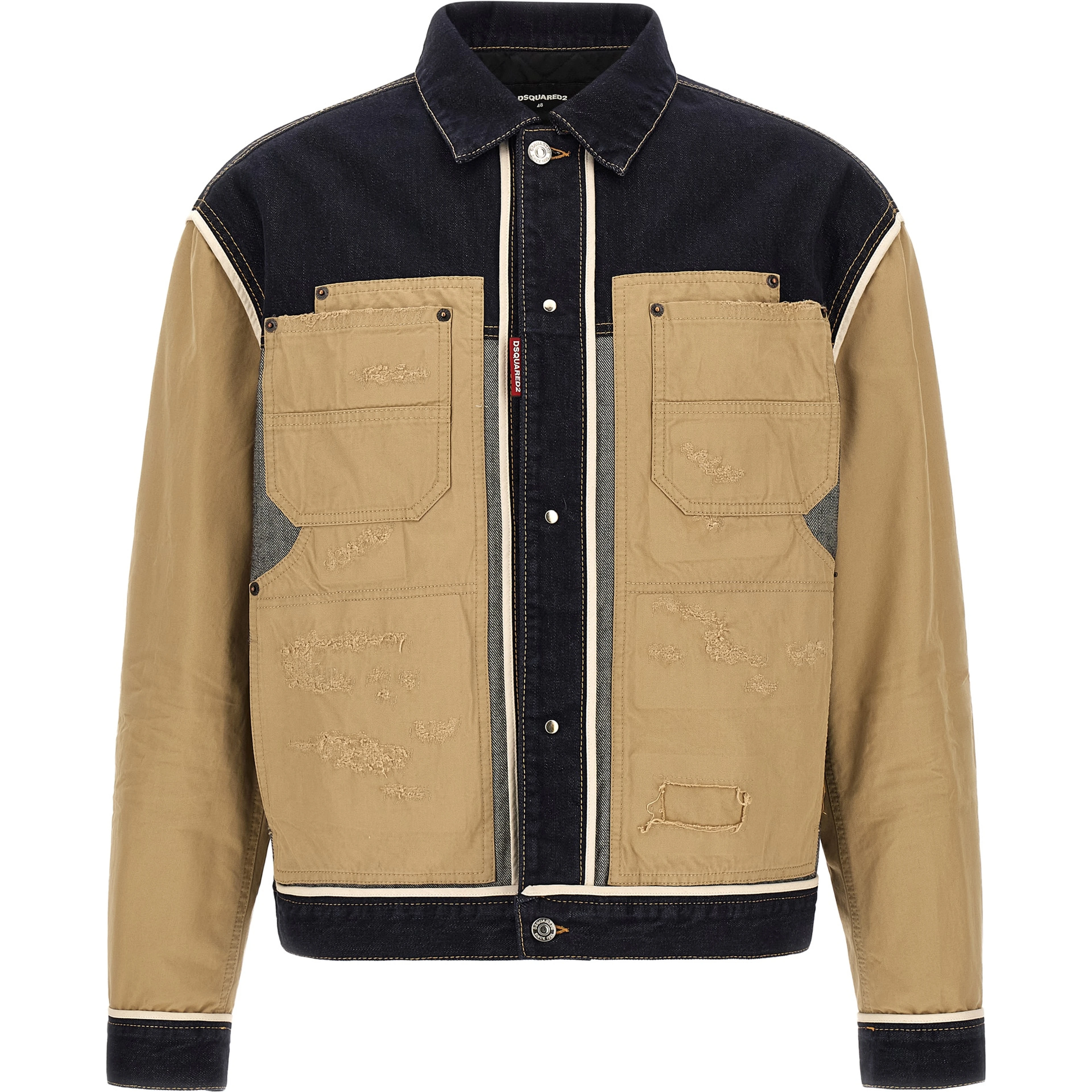Beige Cotton Denim Jacket