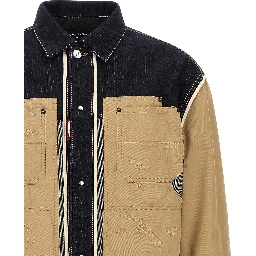 Beige Cotton Denim Jacket