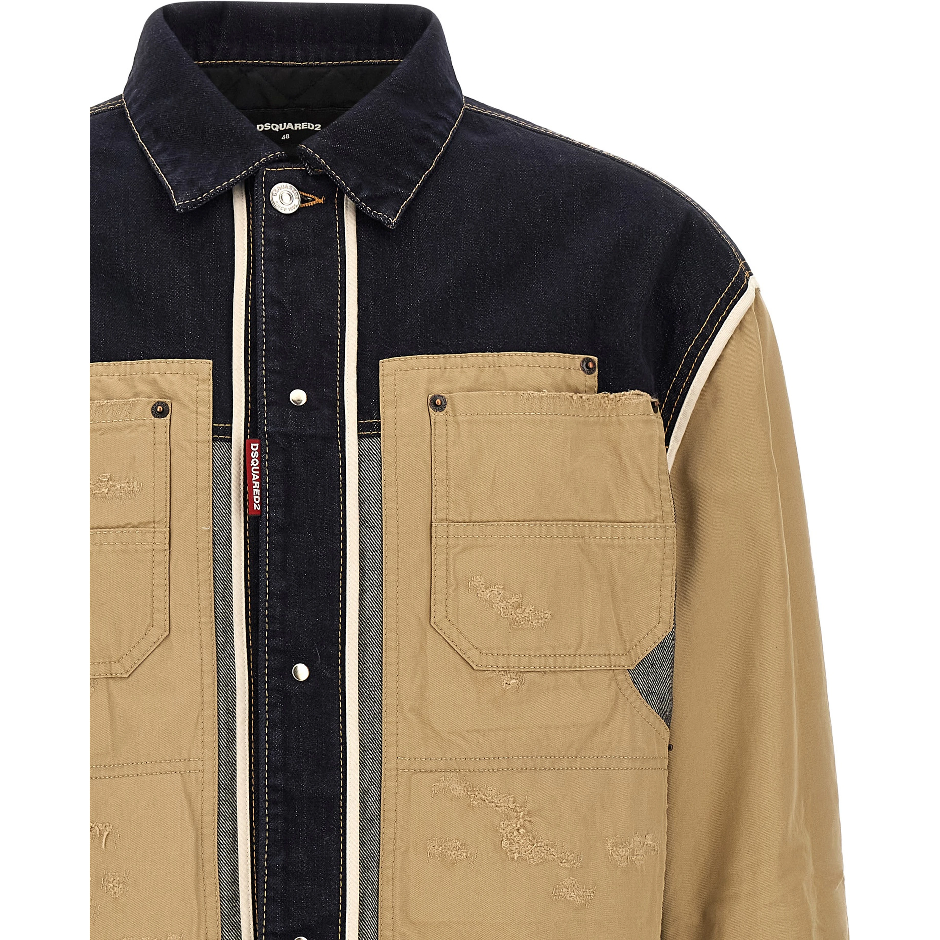 Beige Cotton Denim Jacket