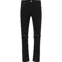 Black Cotton Slim Fit Jeans