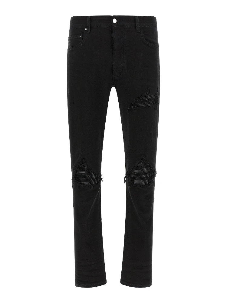 Black Cotton Slim Fit Jeans