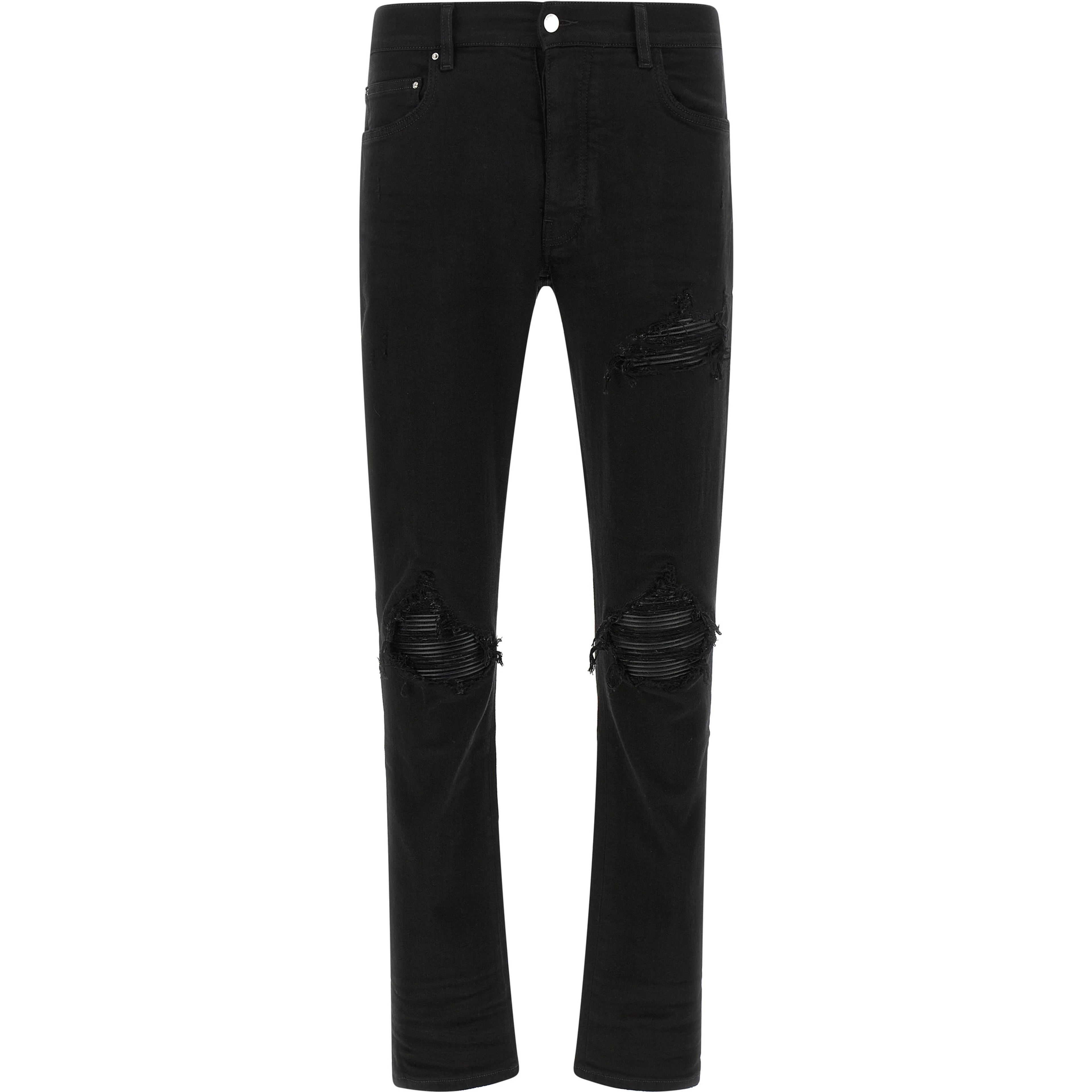 Black Cotton Slim Fit Jeans