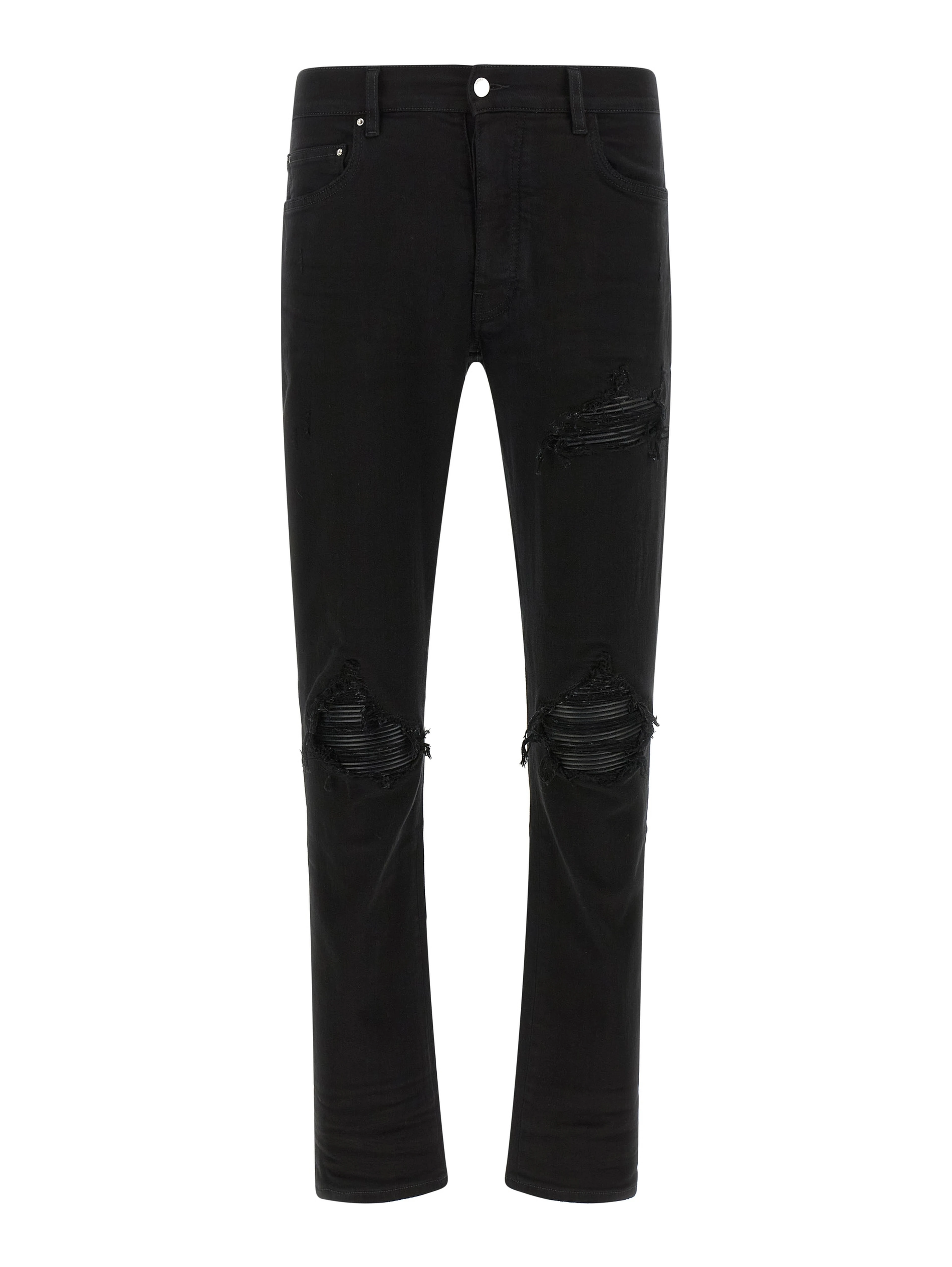 Black Cotton Slim Fit Jeans