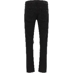 Black Cotton Slim Fit Jeans