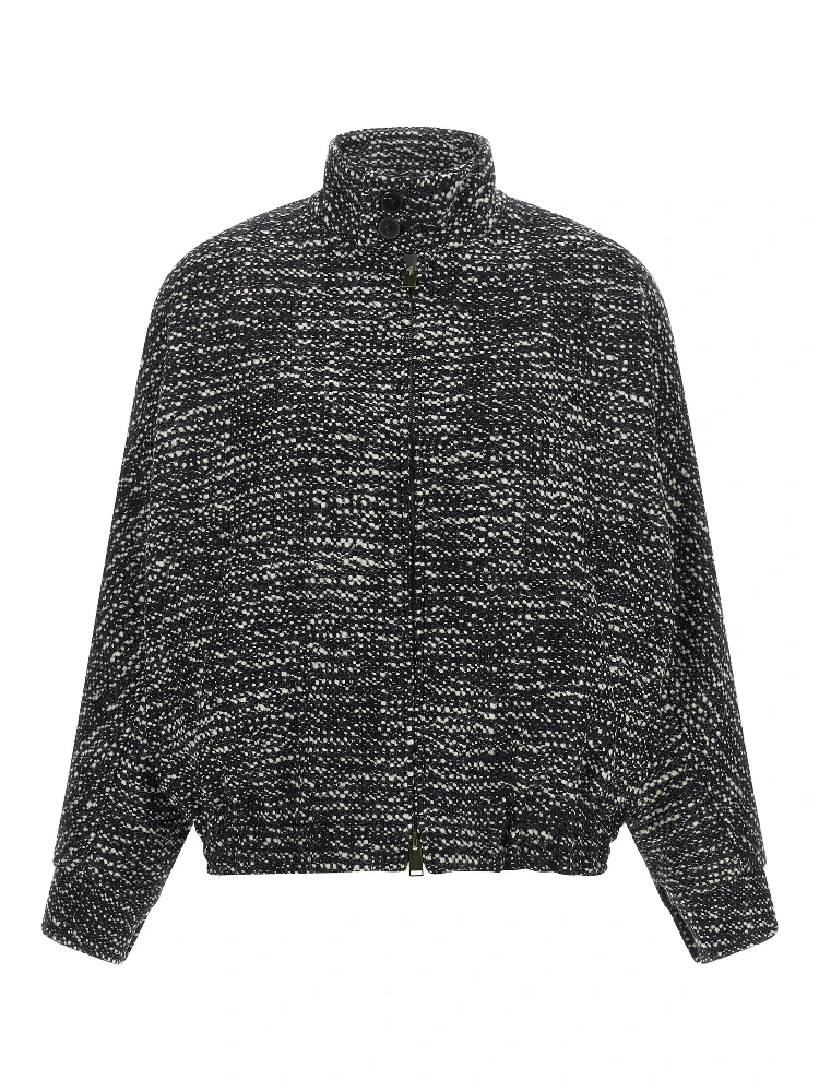 White Virgin Wool Bomber