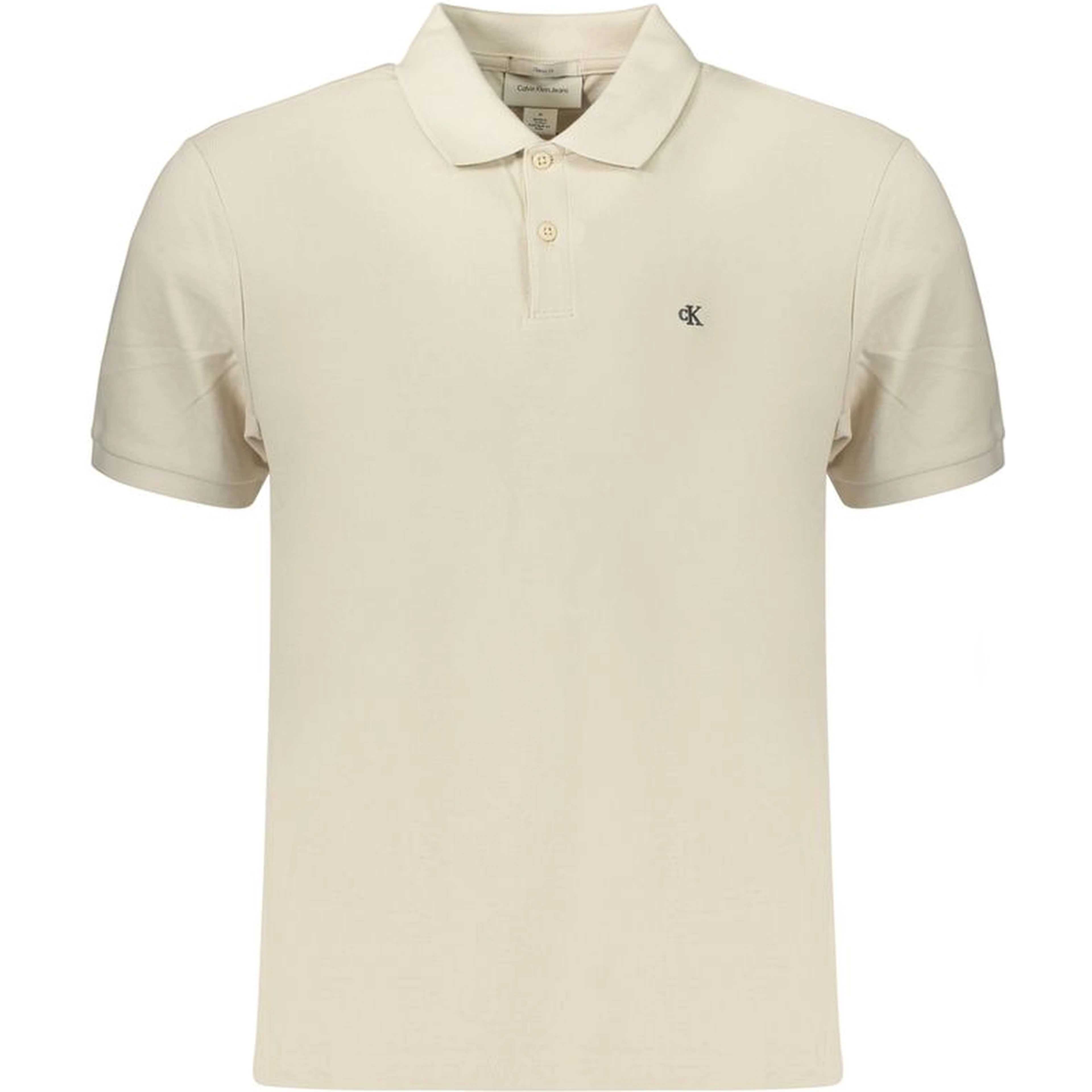Beige Cotton Mens Polo Shirt