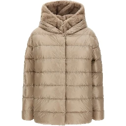 Beige Polyamide Full-Length Jacket