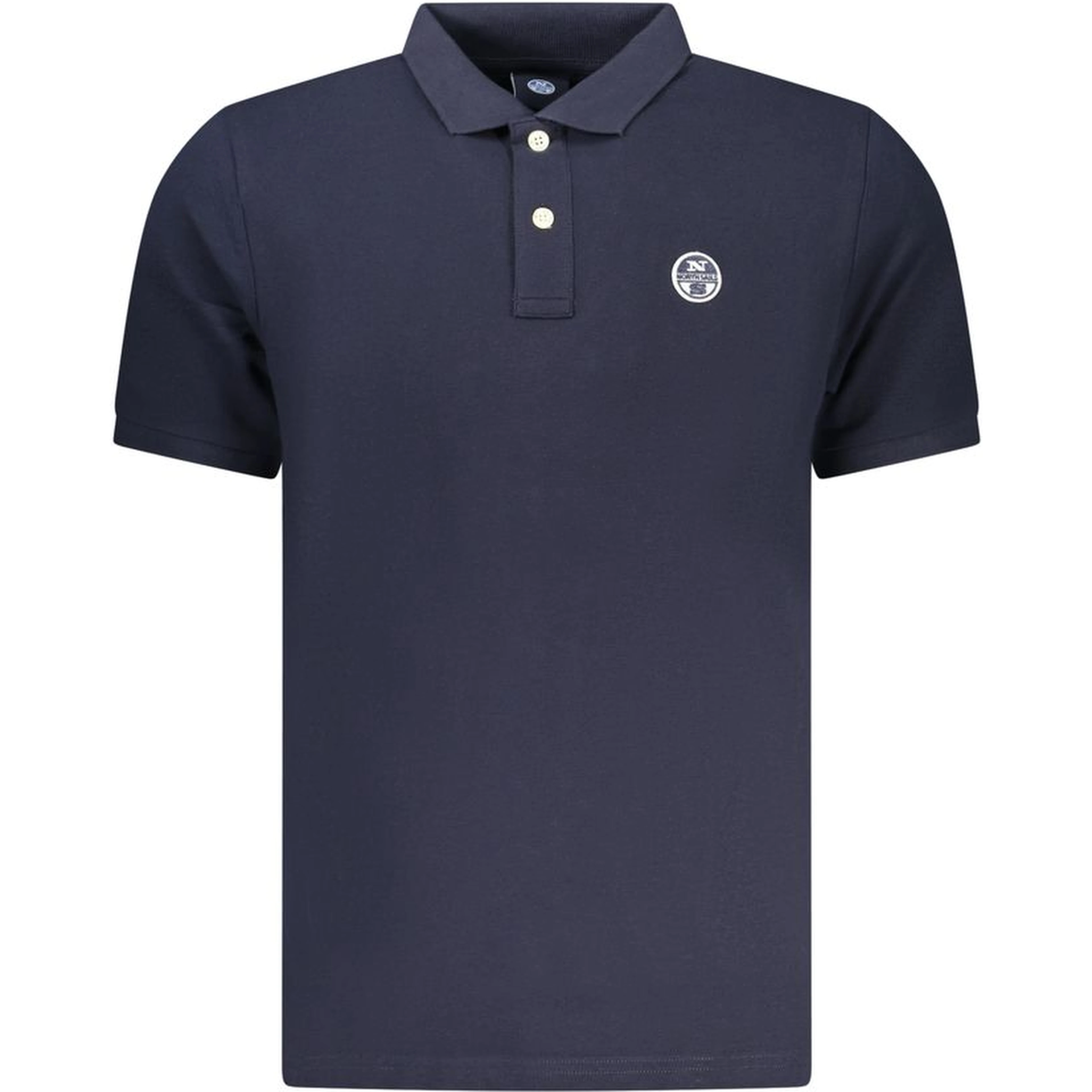 Blue Cotton Men Polo Shirt