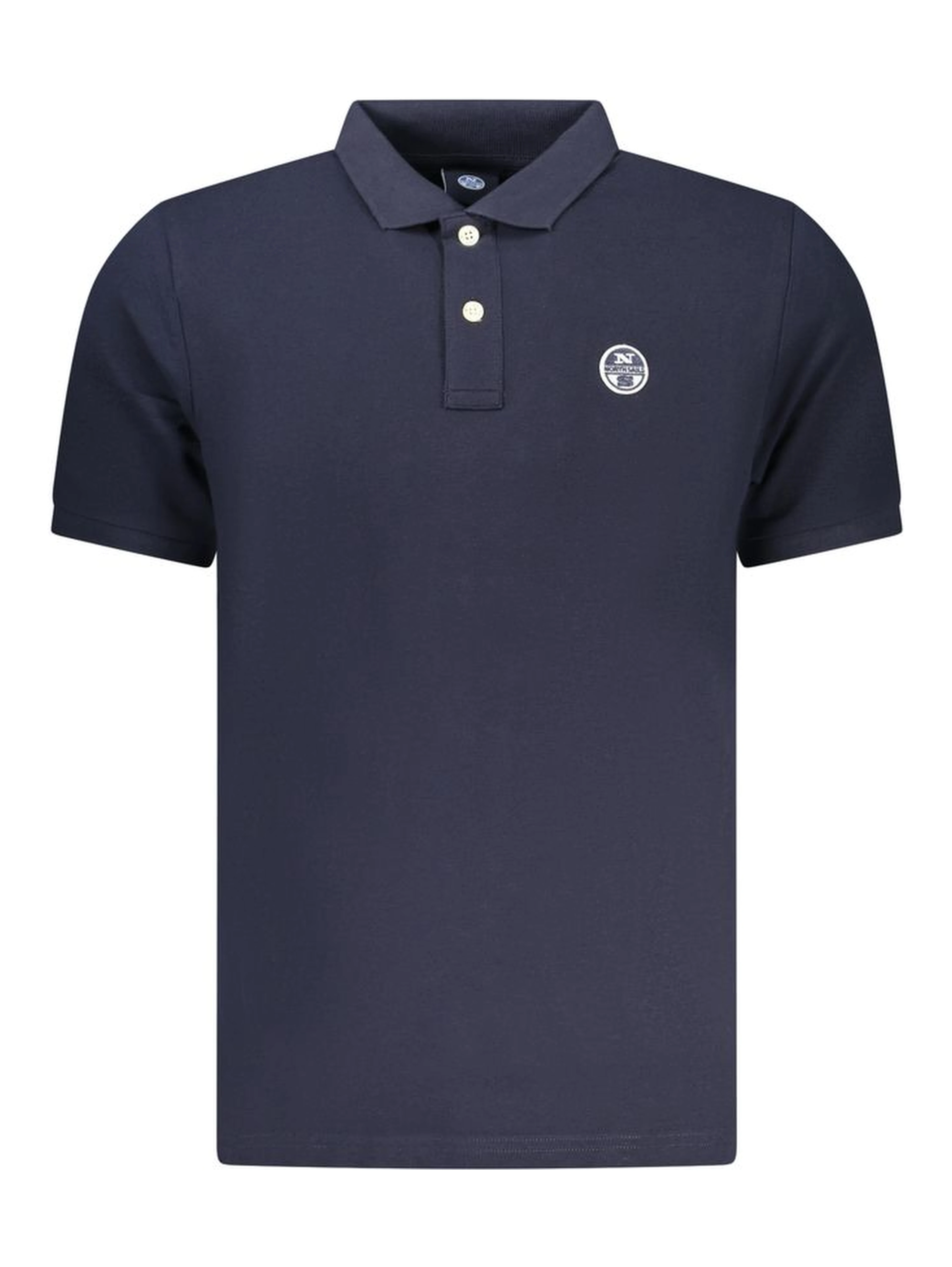 Blue Cotton Men Polo Shirt