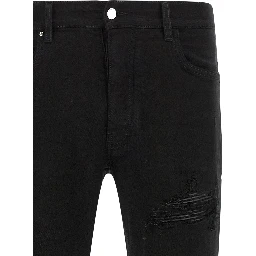 Black Cotton Slim Fit Jeans