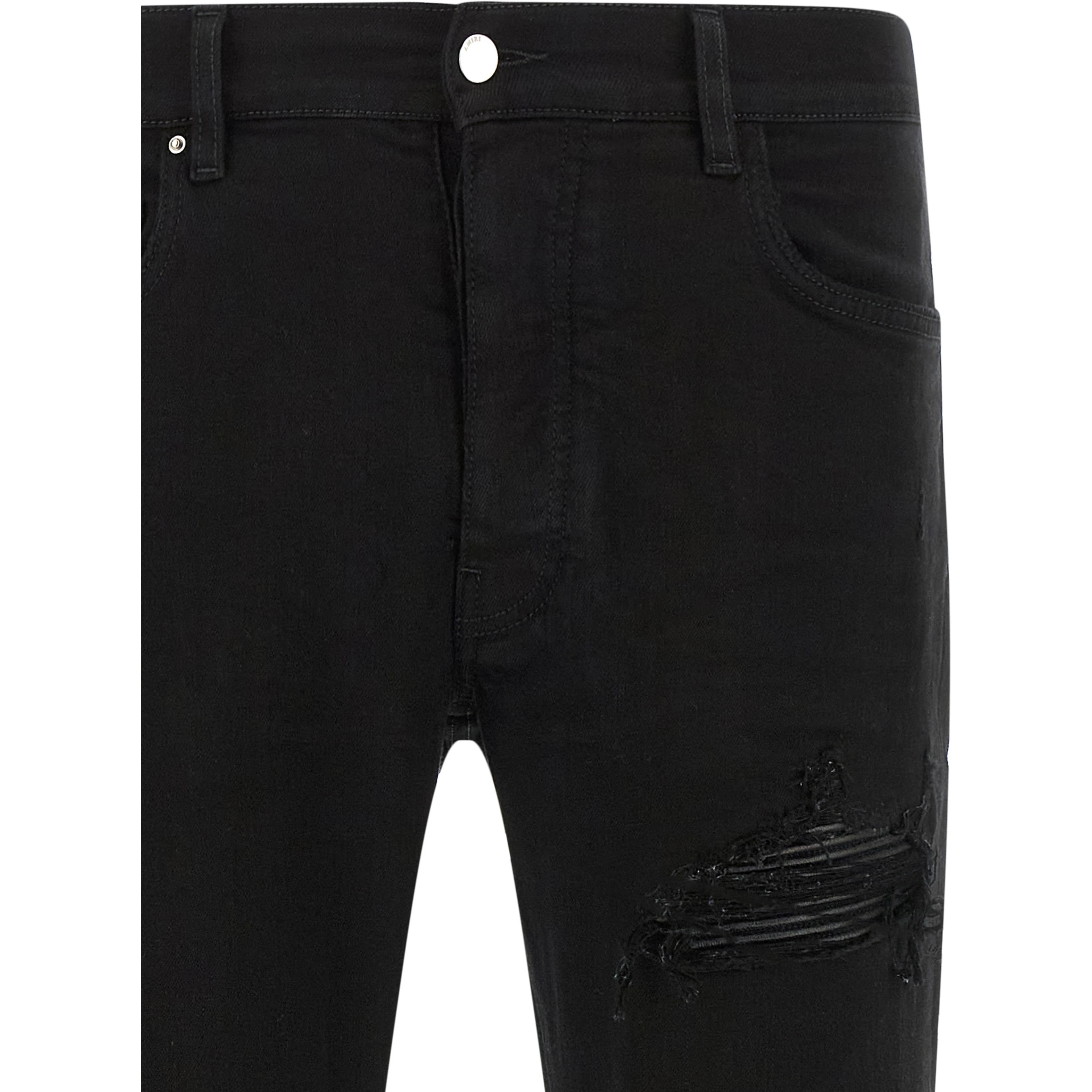 Black Cotton Slim Fit Jeans