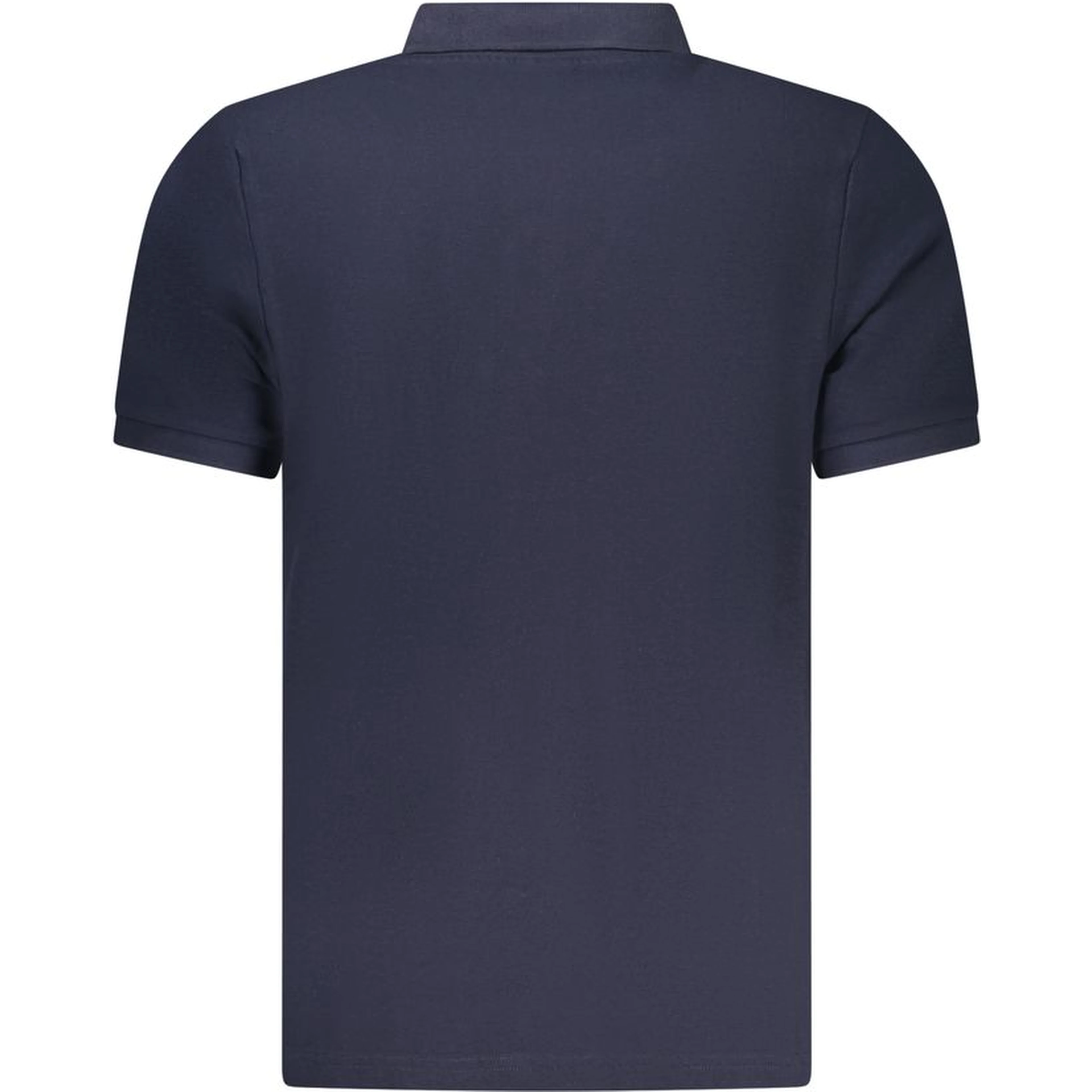 Blue Cotton Men Polo Shirt