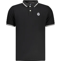 Black Cotton Men Polo