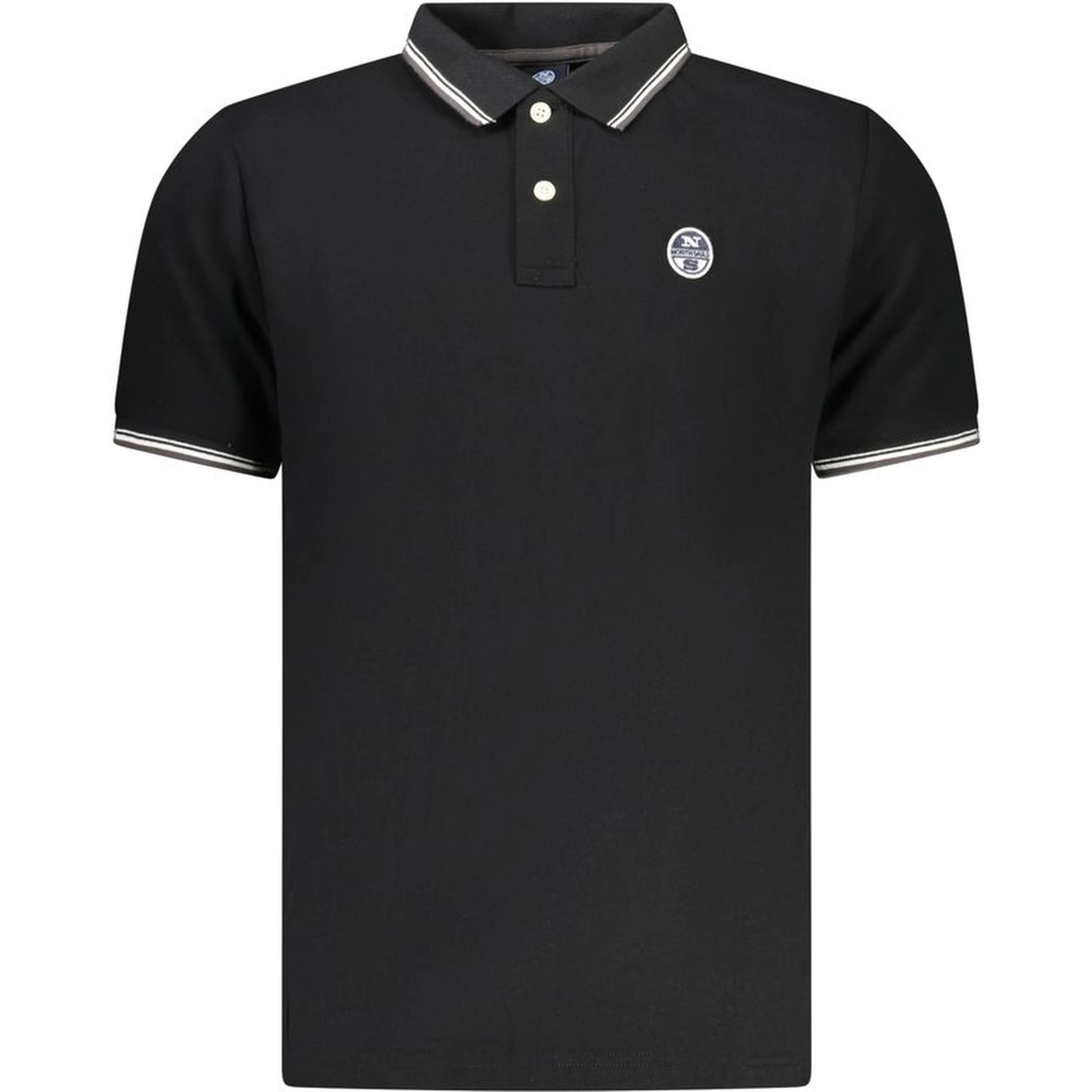 Black Cotton Men Polo