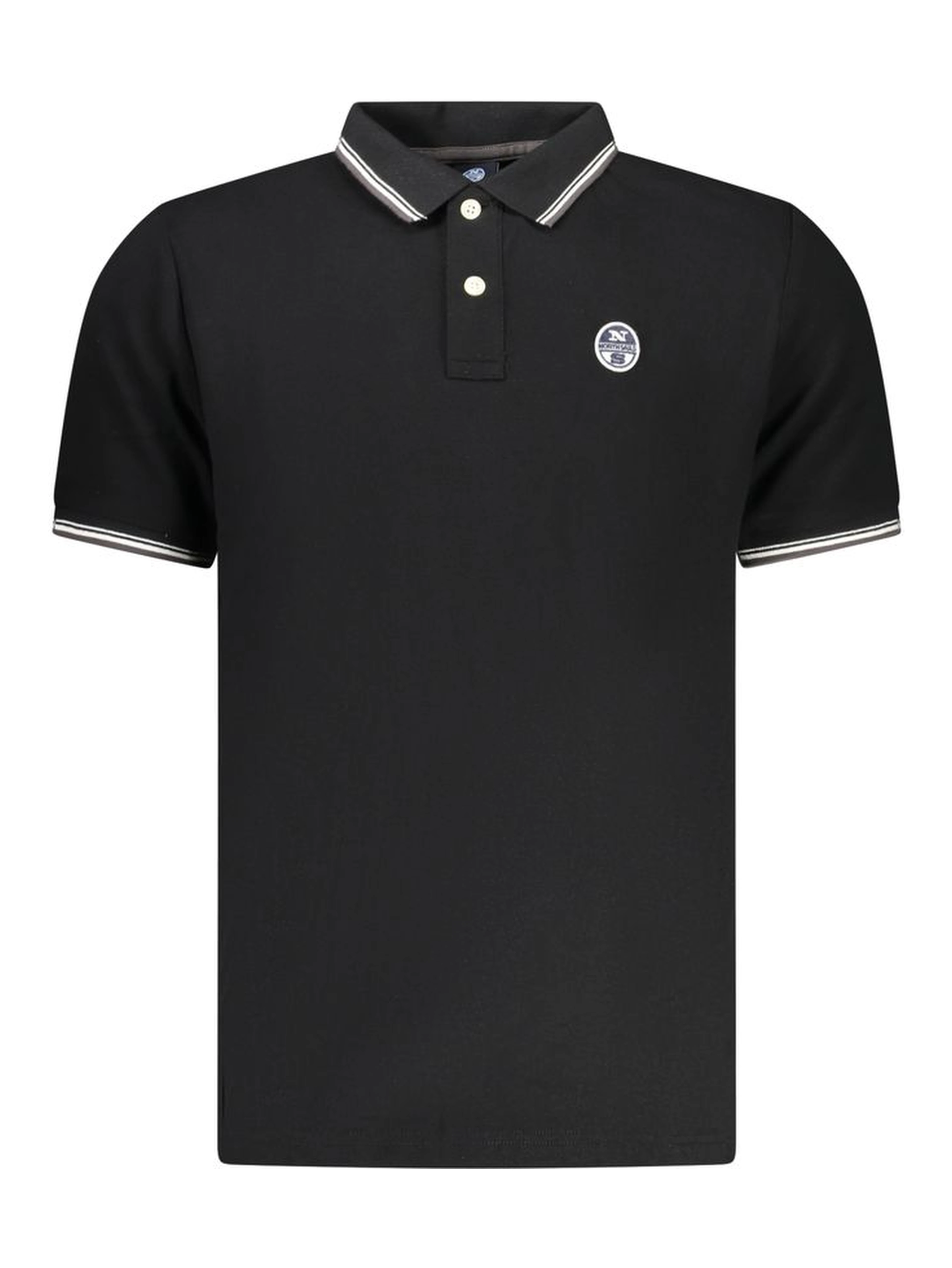 Black Cotton Men Polo