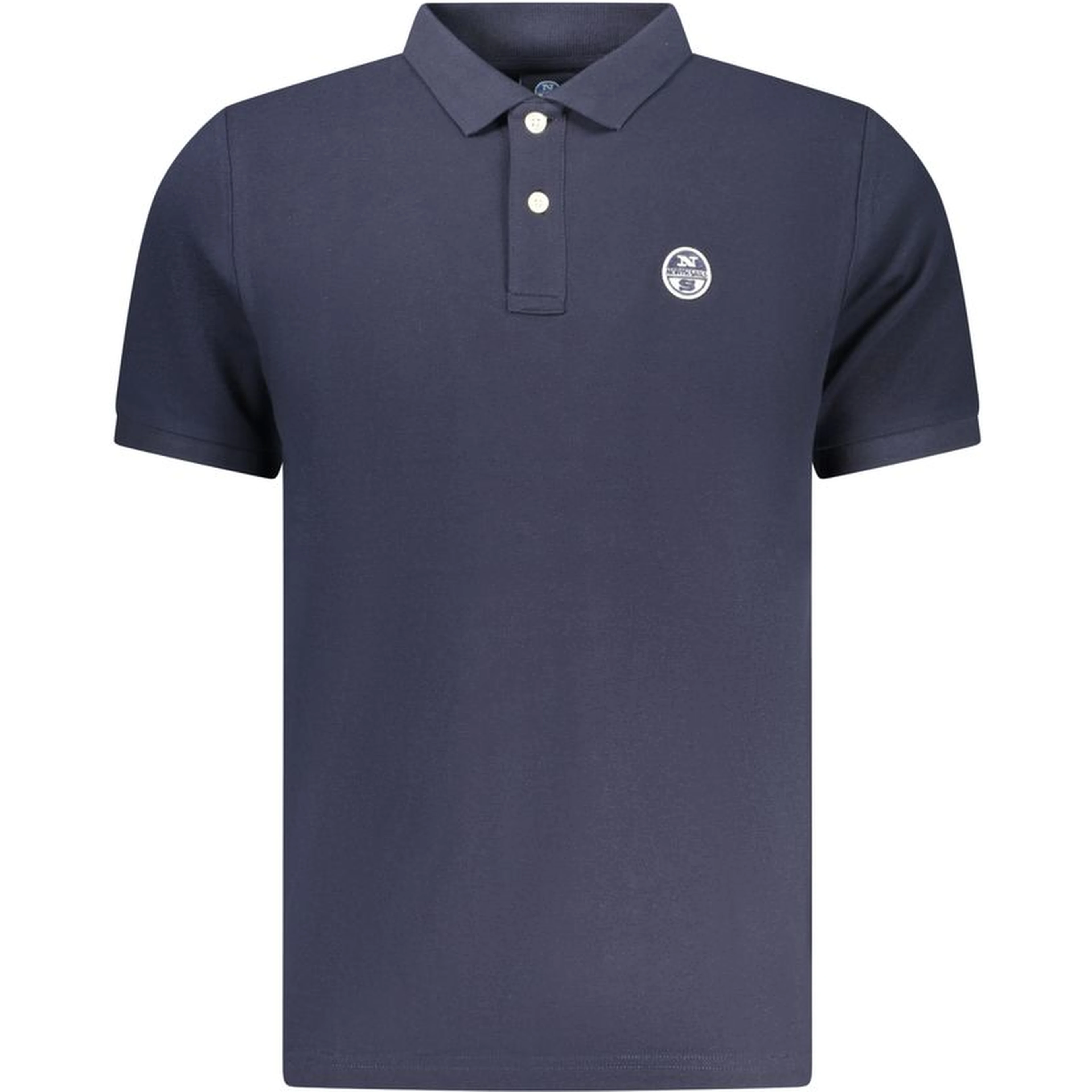 Blue Cotton Men Polo Shirt