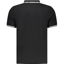 Black Cotton Men Polo
