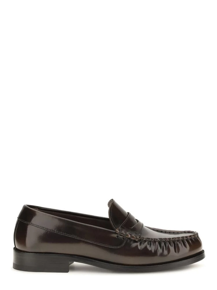 Brown Calf Leather Bos Taurus Slip-On Loafers