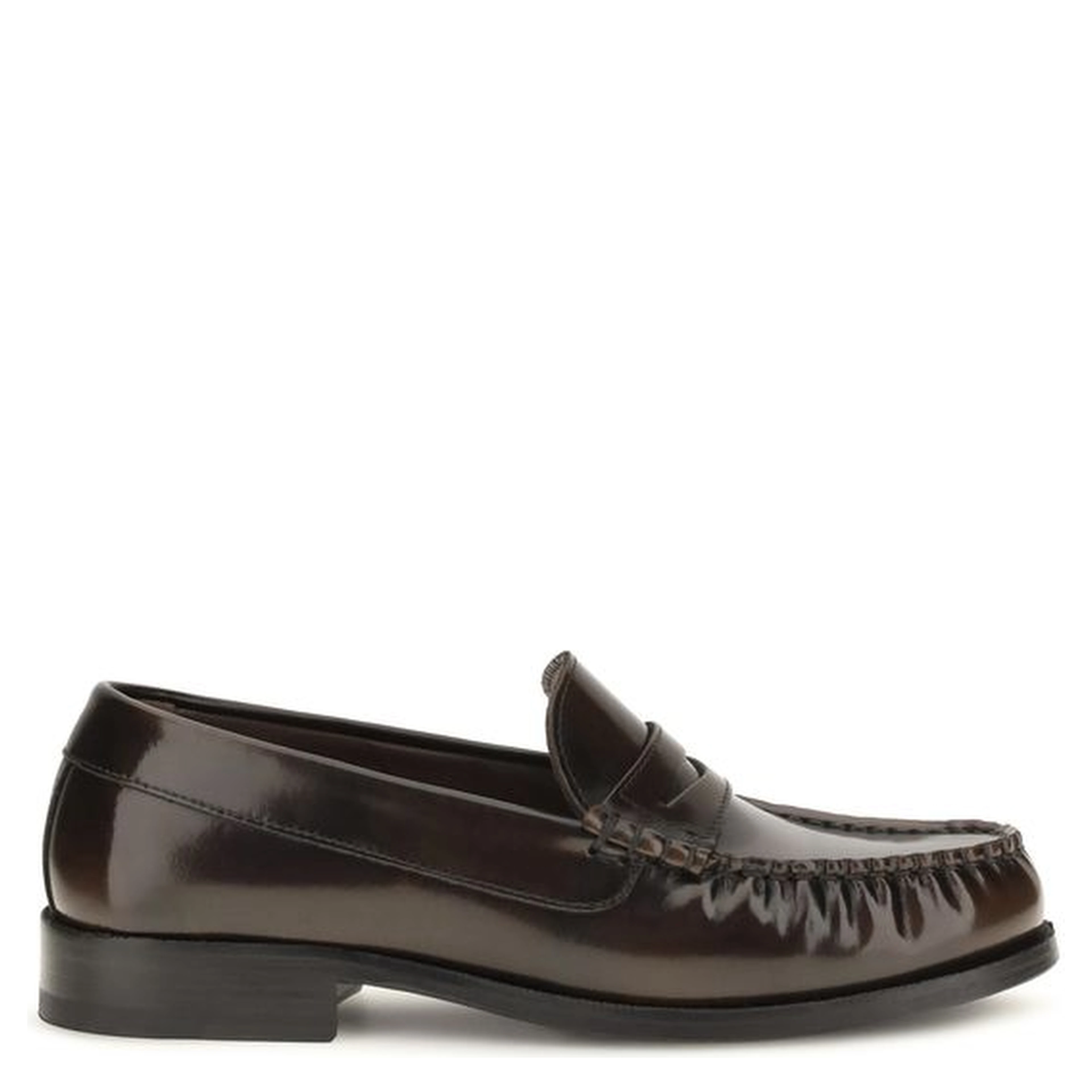 Brown Calf Leather Bos Taurus Slip-On Loafers