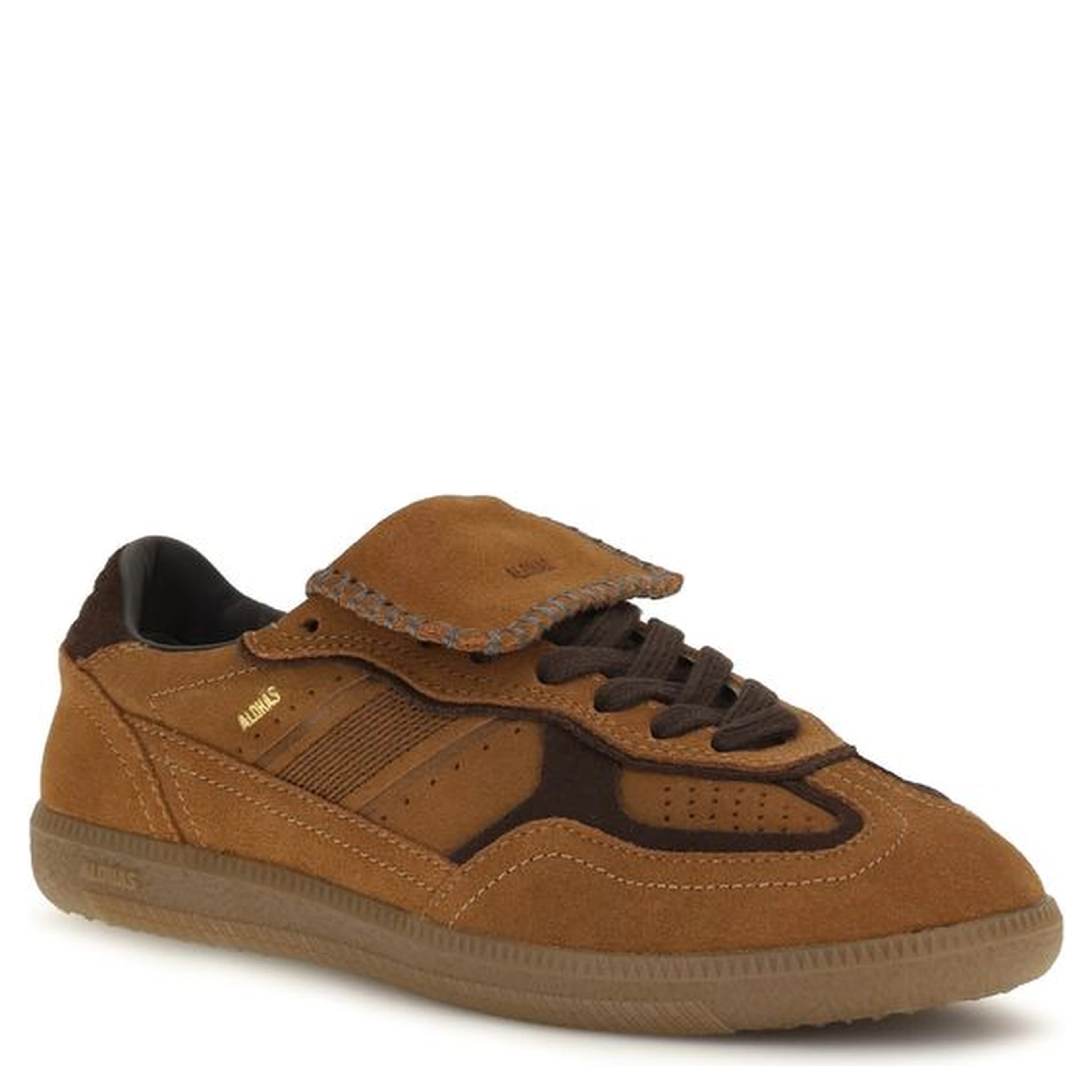 Brown Suede Leather Low Top Sneakers