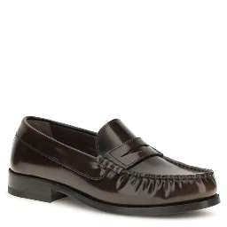 Brown Calf Leather Bos Taurus Slip-On Loafers