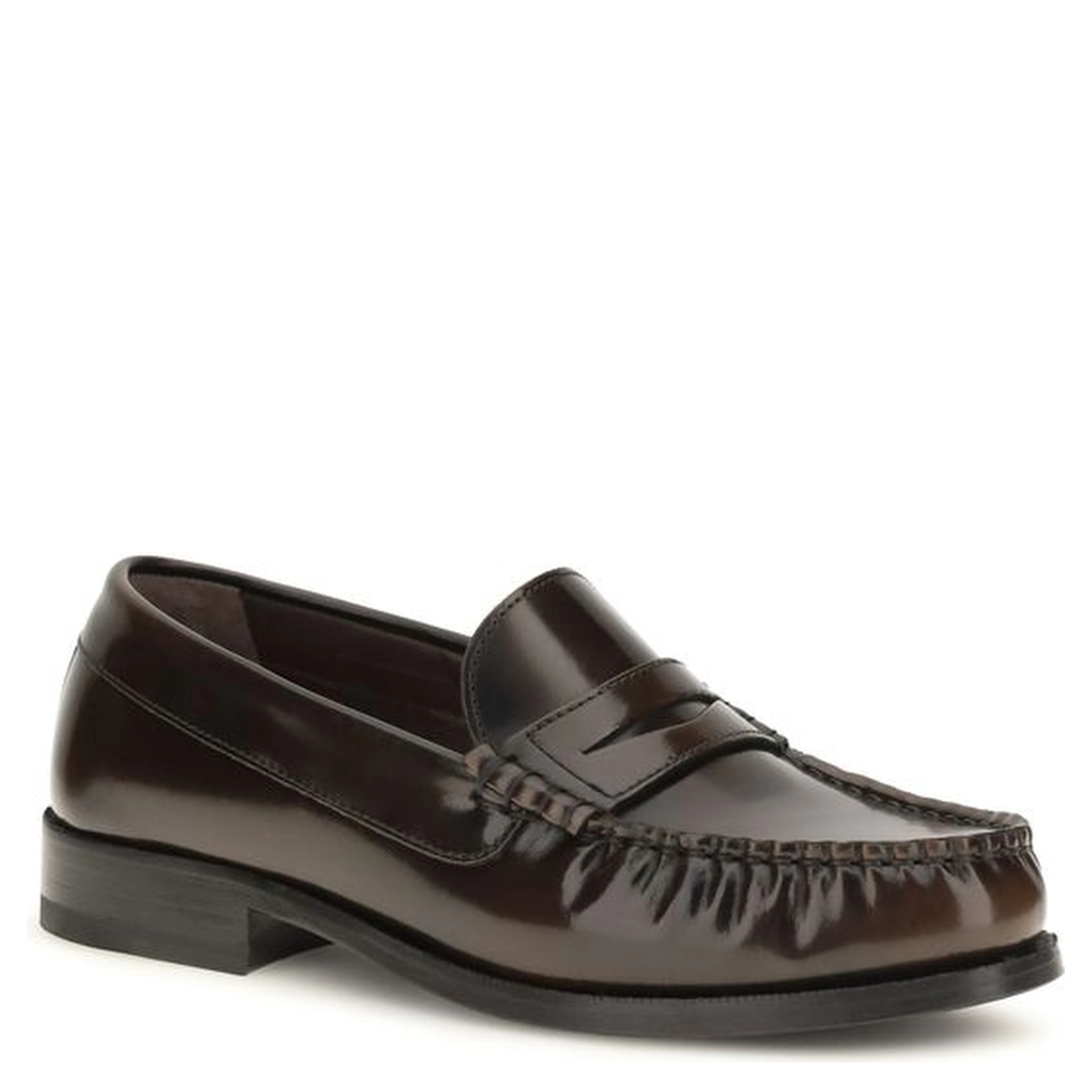 Brown Calf Leather Bos Taurus Slip-On Loafers