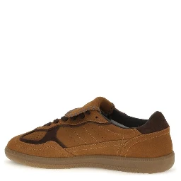 Brown Suede Leather Low Top Sneakers