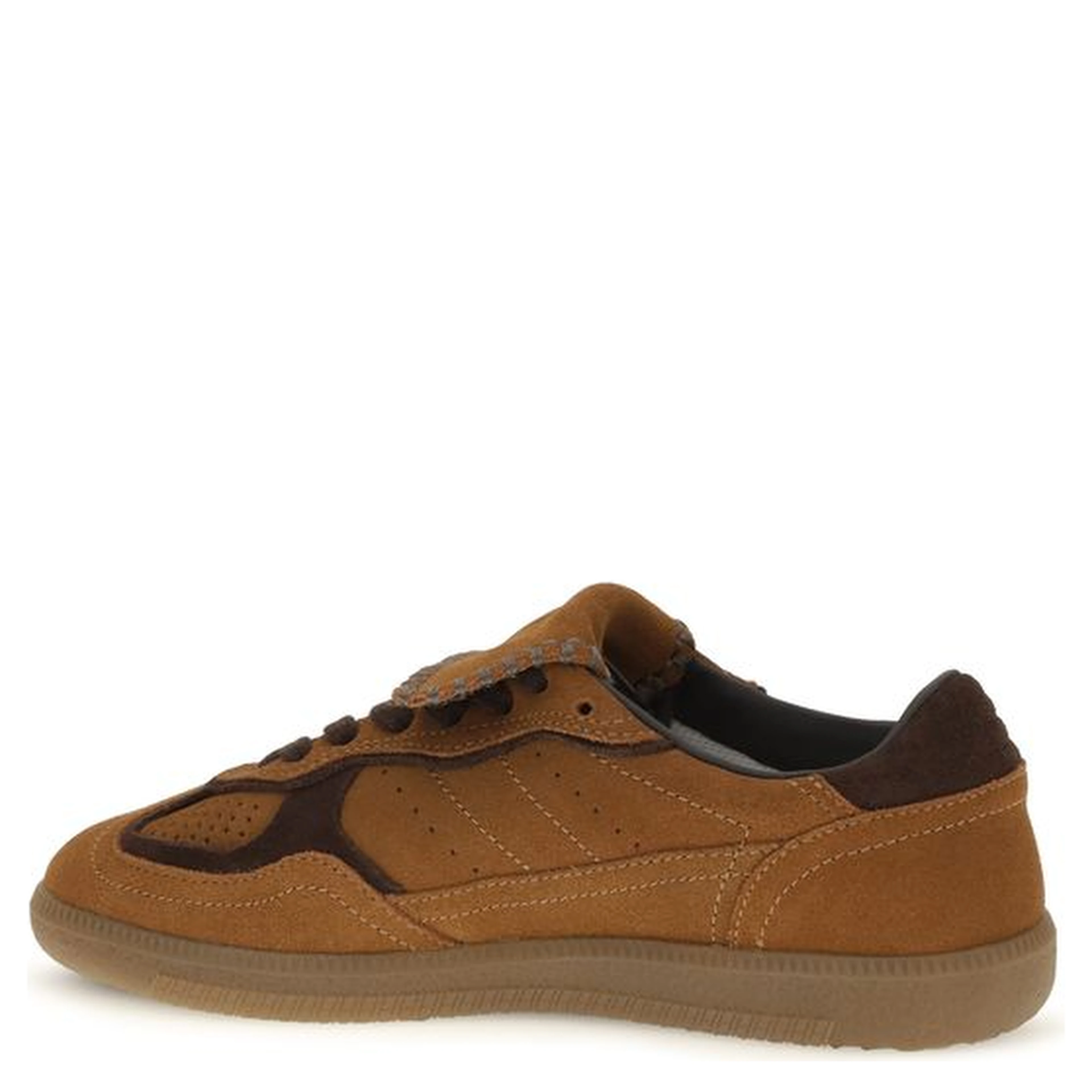 Brown Suede Leather Low Top Sneakers