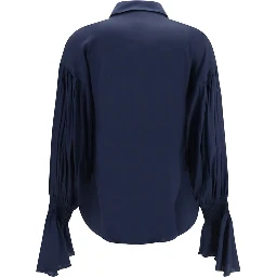Blue Silk Shirt