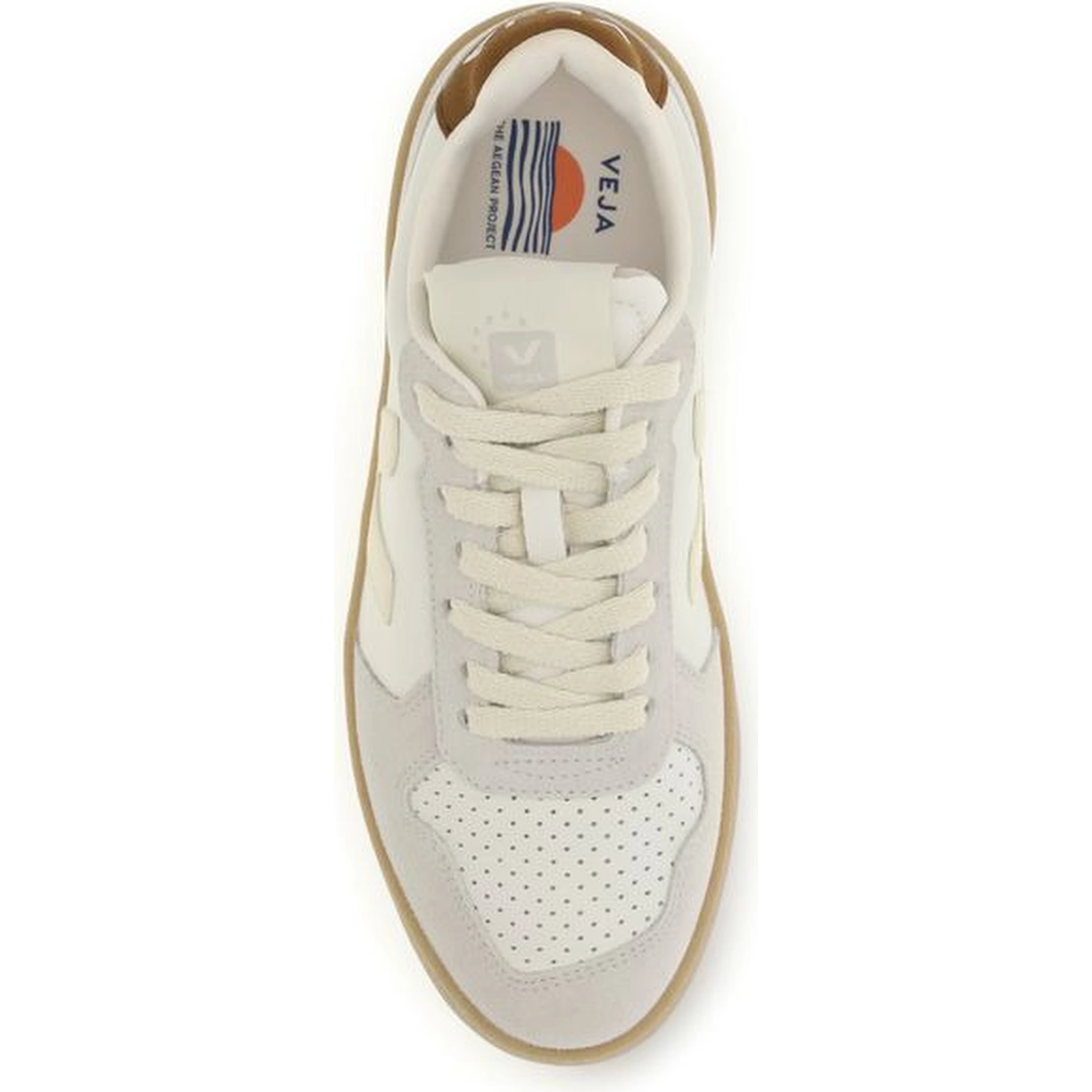 Beige Calf Leather Bos Taurus Low Top Sneakers