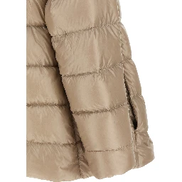 Beige Polyamide Full-Length Jacket