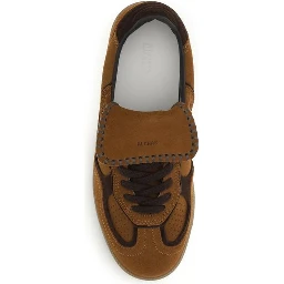Brown Suede Leather Low Top Sneakers