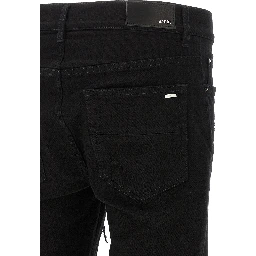 Black Cotton Slim Fit Jeans