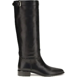 Black Calf Leather Bos Taurus Ankle Boots