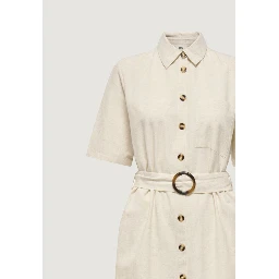 Beige Cotton Long Dress