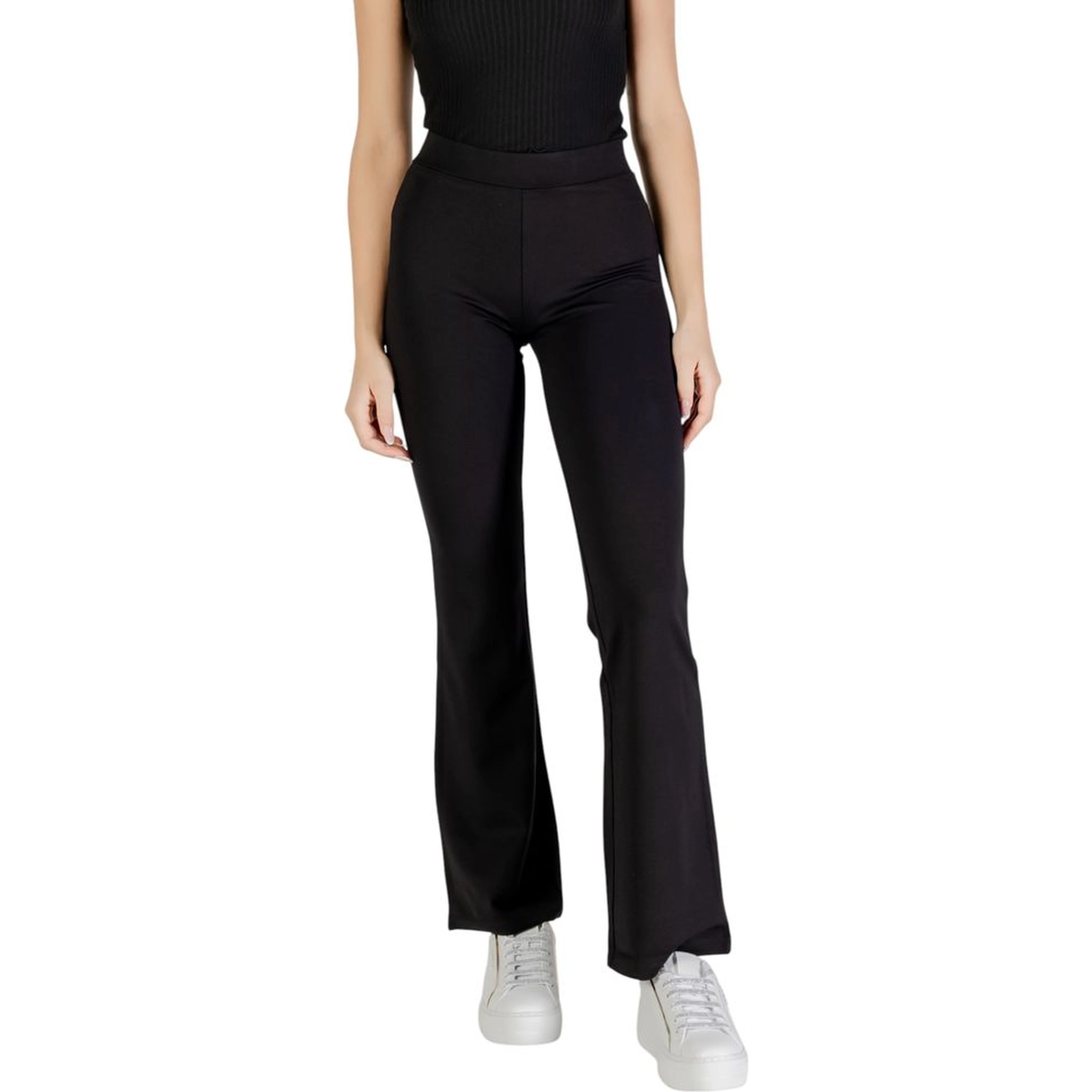 Black Viscose Flared Pants