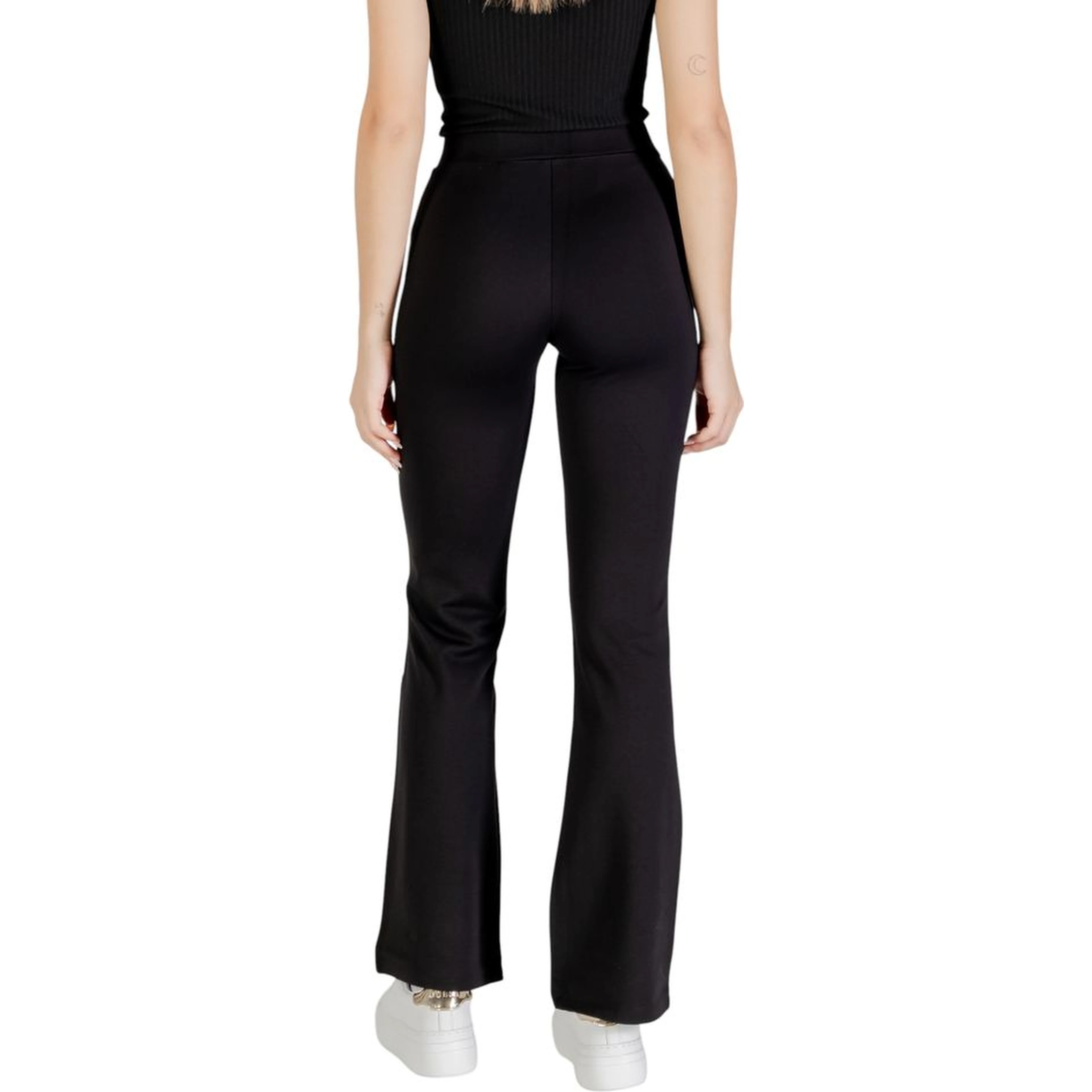 Black Viscose Flared Pants