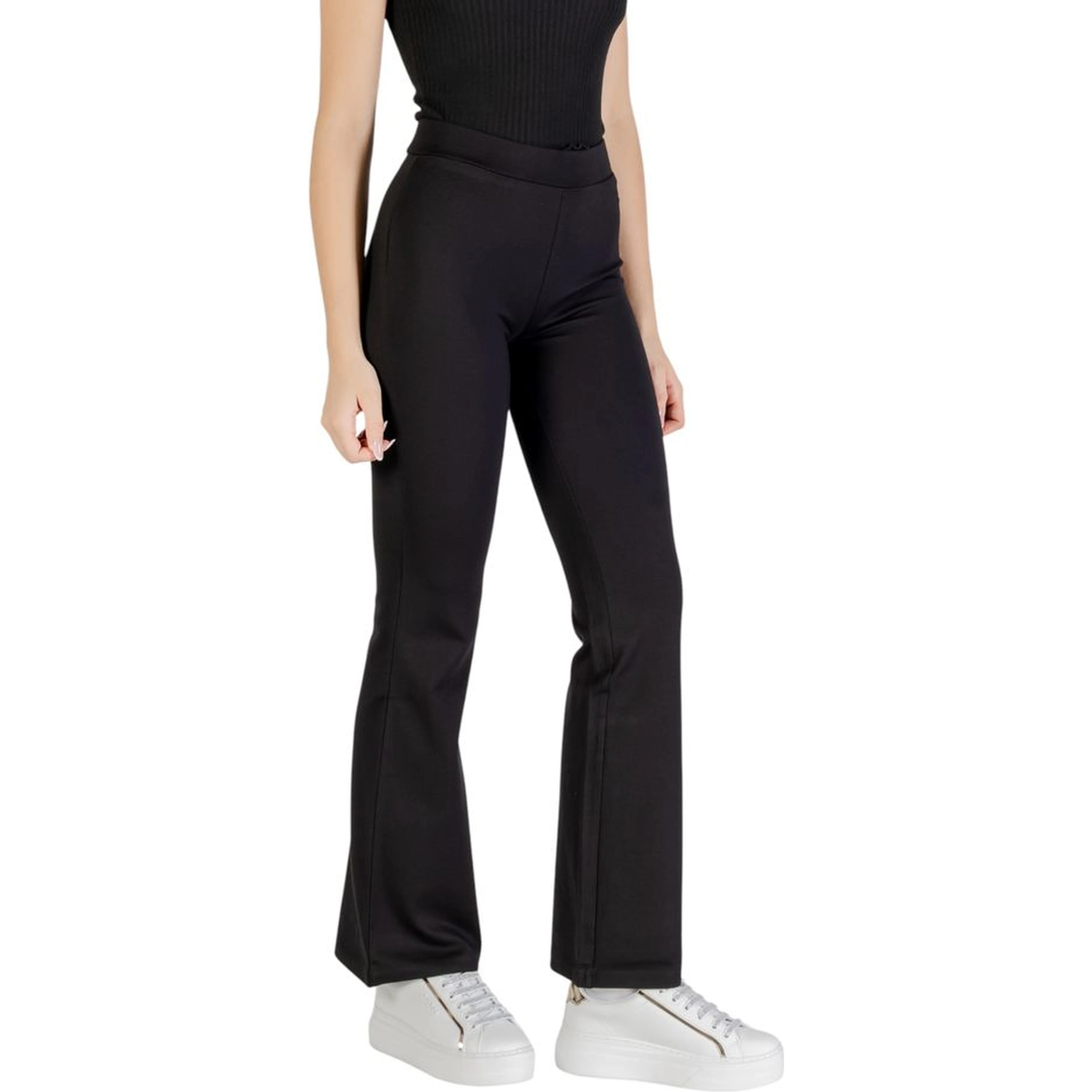 Black Viscose Flared Pants