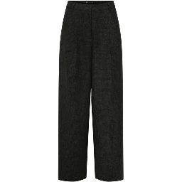 Black Polyester Flared Pants