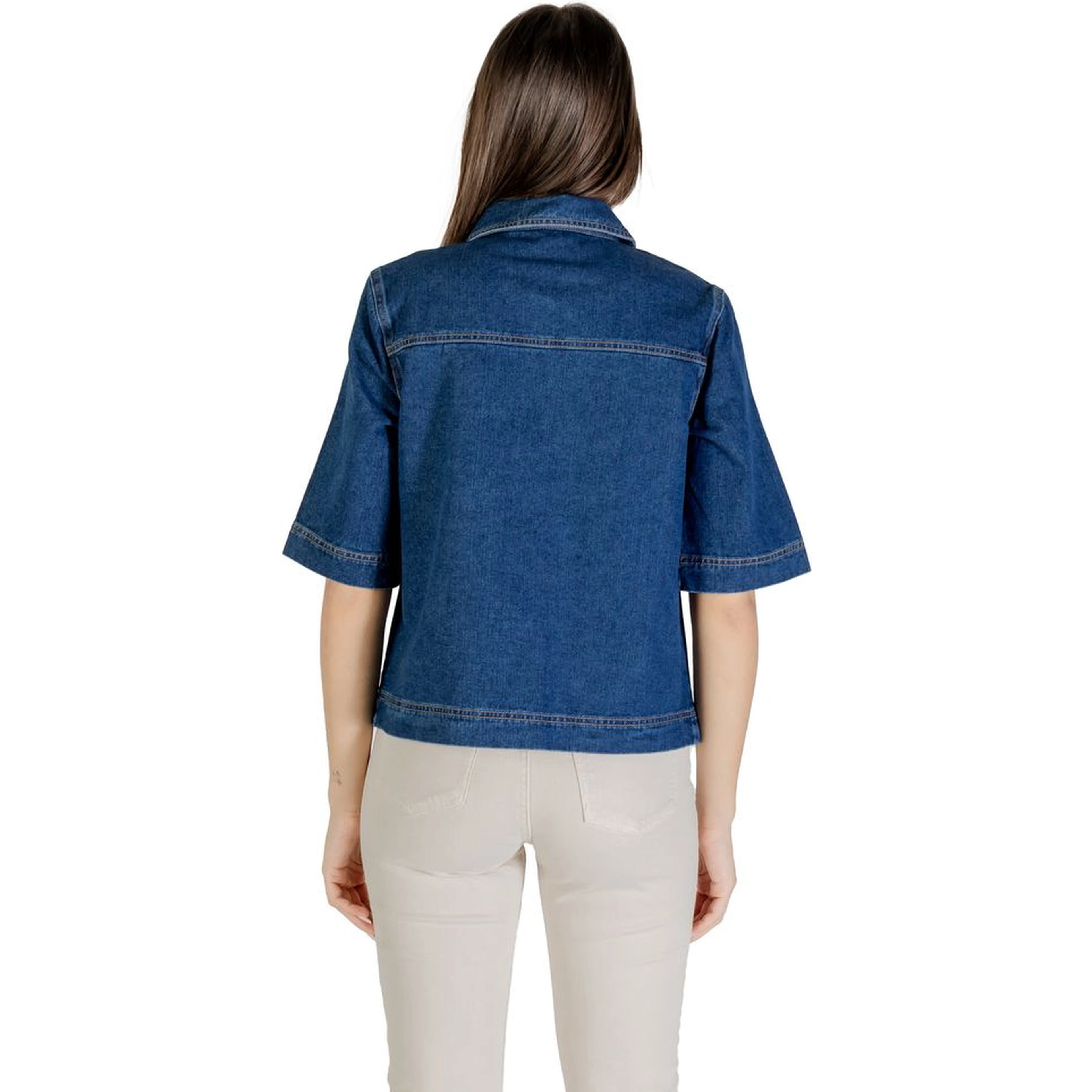 Blue Cotton Shortsleeve Shirt