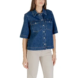 Blue Cotton Shortsleeve Shirt