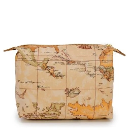 Beige Polyester Clutch Bag