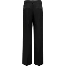 Black Polyester Casual Pants