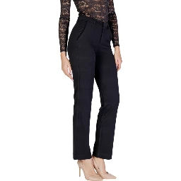 Black Recycled Polyester Flared Pants