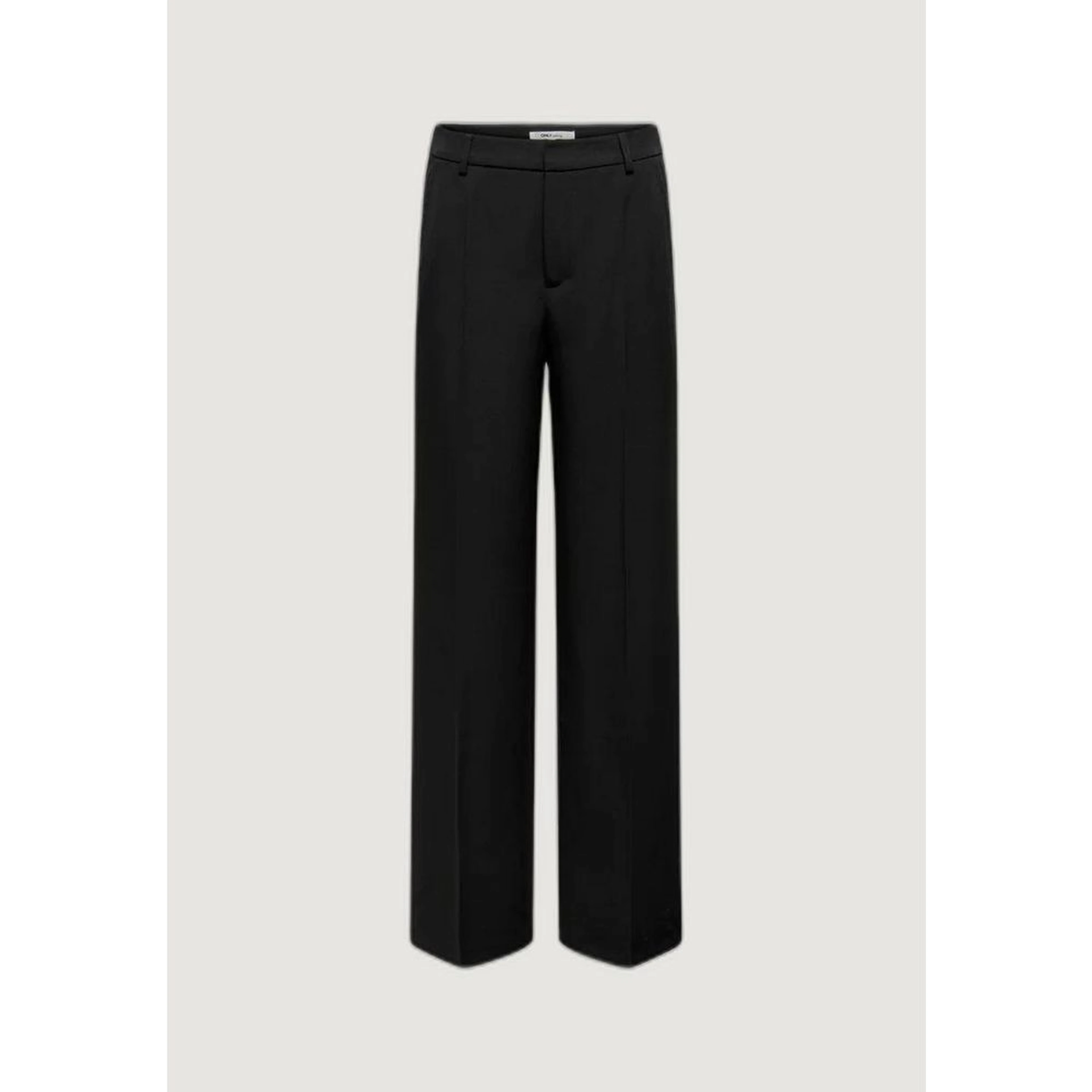 Black Polyester Casual Pants