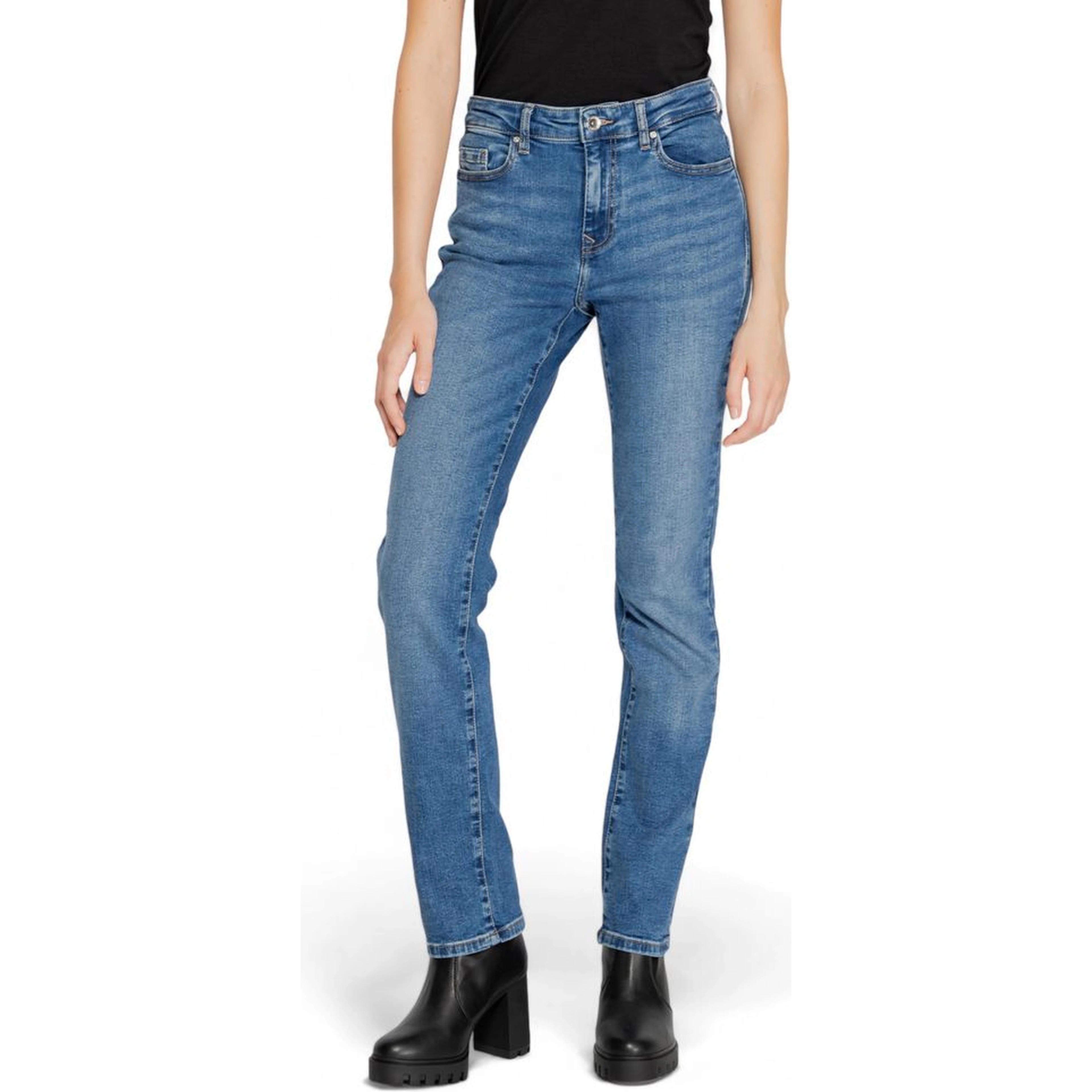 Blue Cotton Skinny Jeans