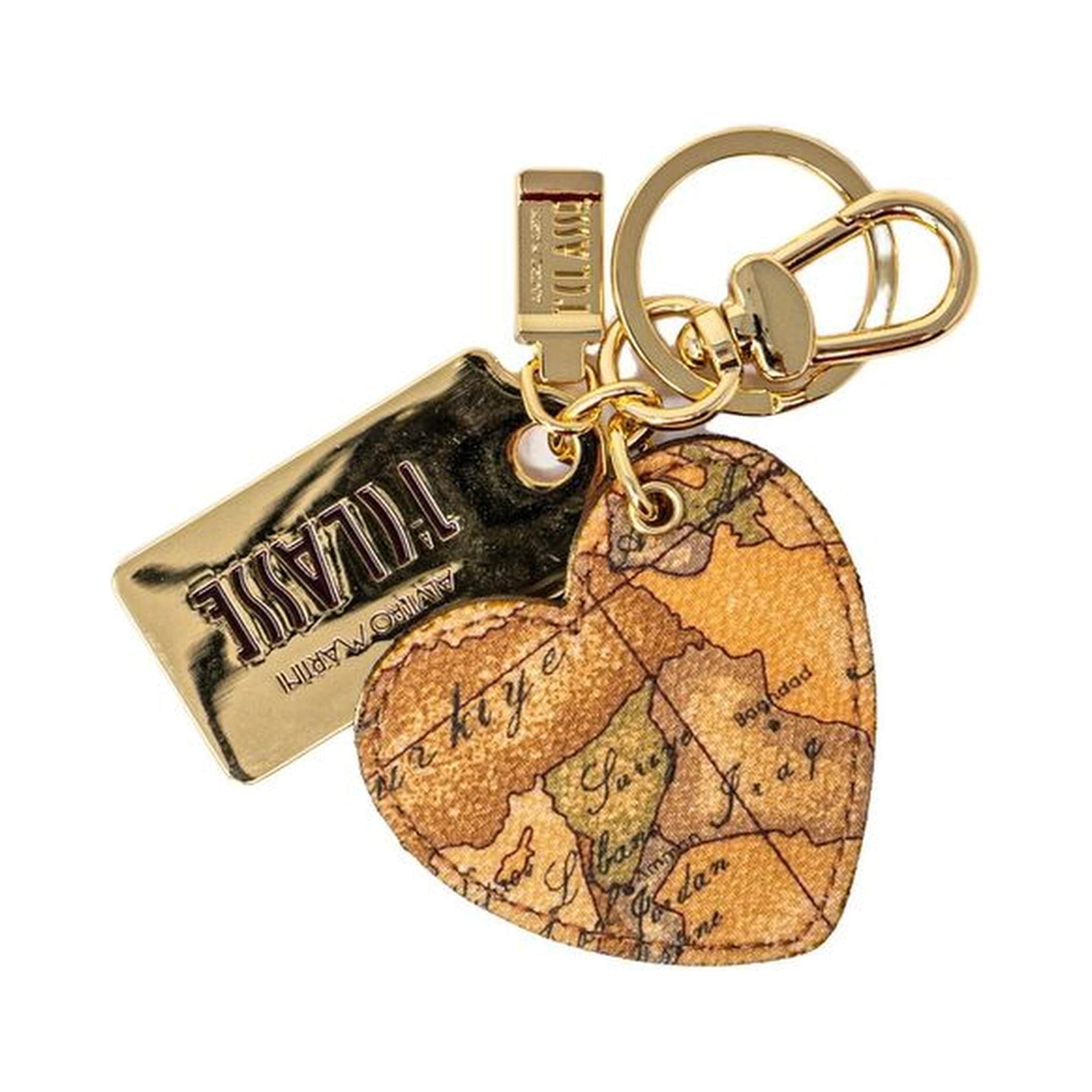 Beige Leather Keychain
