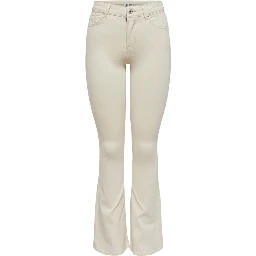 Cream Cotton Bootcut Jeans