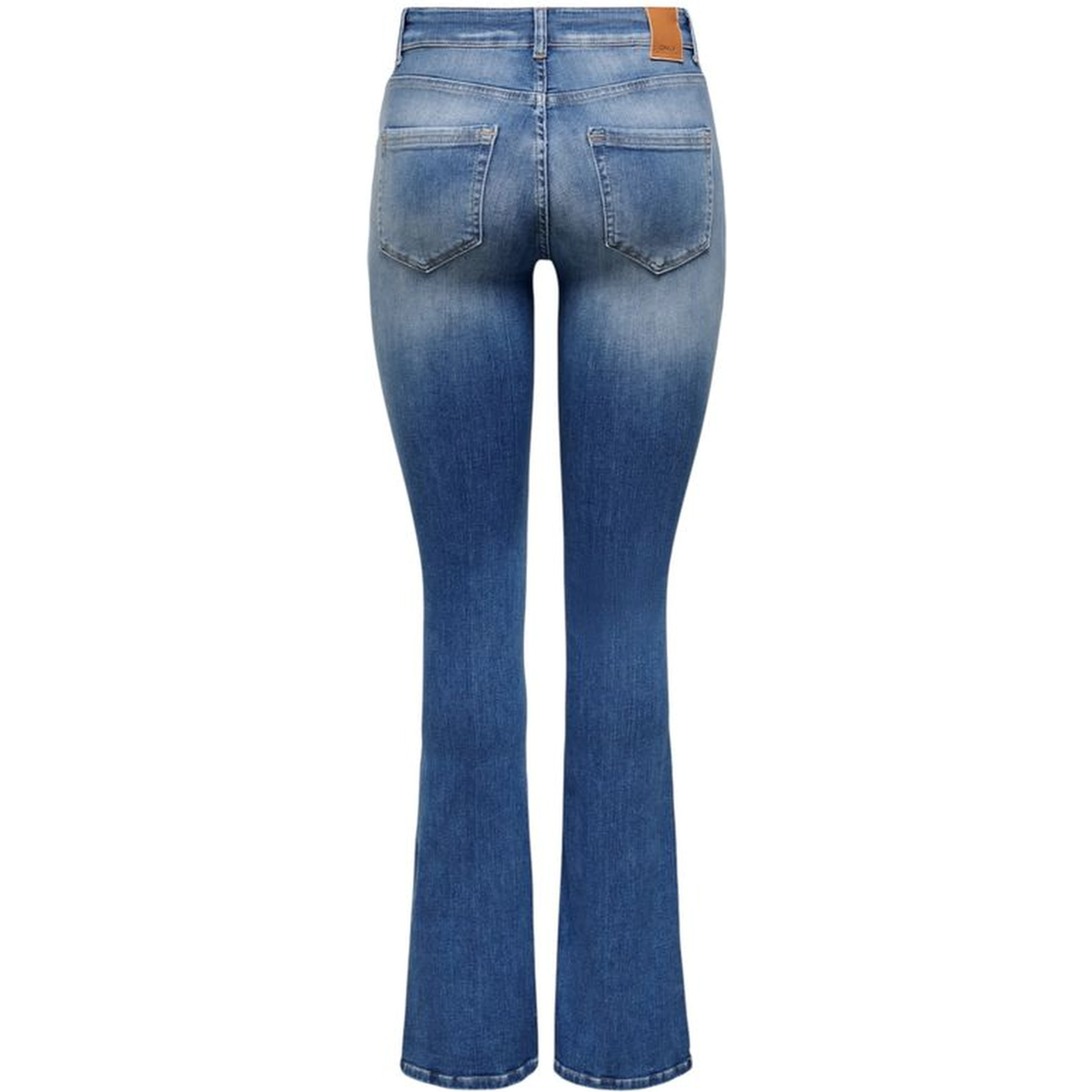 Blue Elastane Bootcut Jeans
