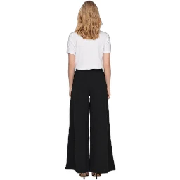 Black Recycled Polyester Casual Pants
